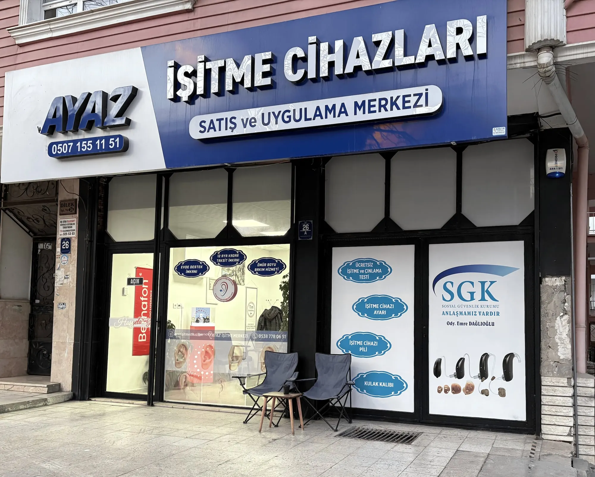 Ayaz İşitme Cihazları mağaza cephesi, Ayvalı Caddesi, Keçiören